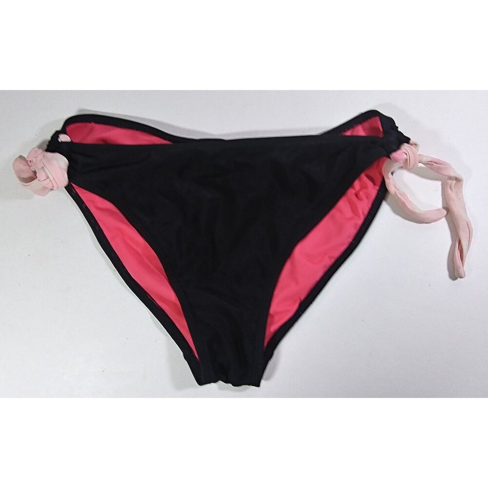 Inmocean Bikini Bottom Large Black Pink Side Ties Swimsuit Separate